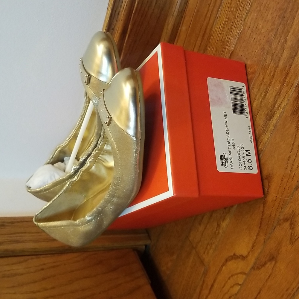 Coach Darsi Flats-  Gold in Size 8.5M